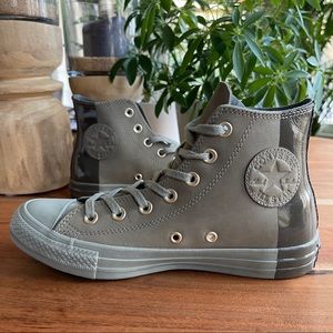 NEW Converse Army Green Leather High Top All Stars